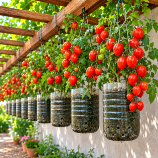 🍅 Pěstování rajčat v zavěšené 5litrové PET lahvi: Funguje tento chytrý trik?